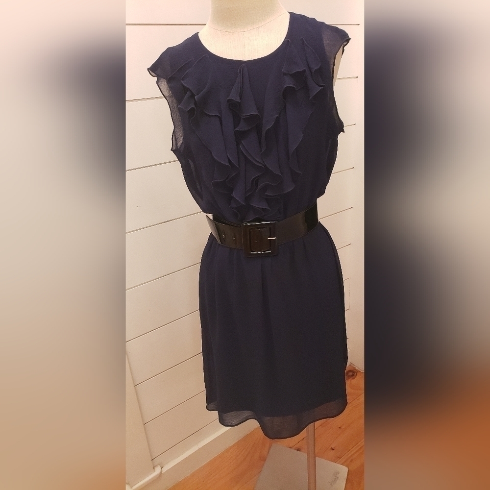 GNW size 10 navy blue formal dress sheer with lining